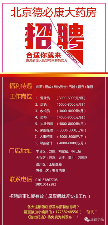 迁安药店最新招聘信息全面概览