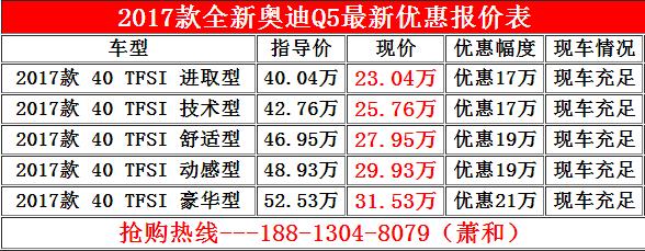 武汉Q5最新报价及详细论述